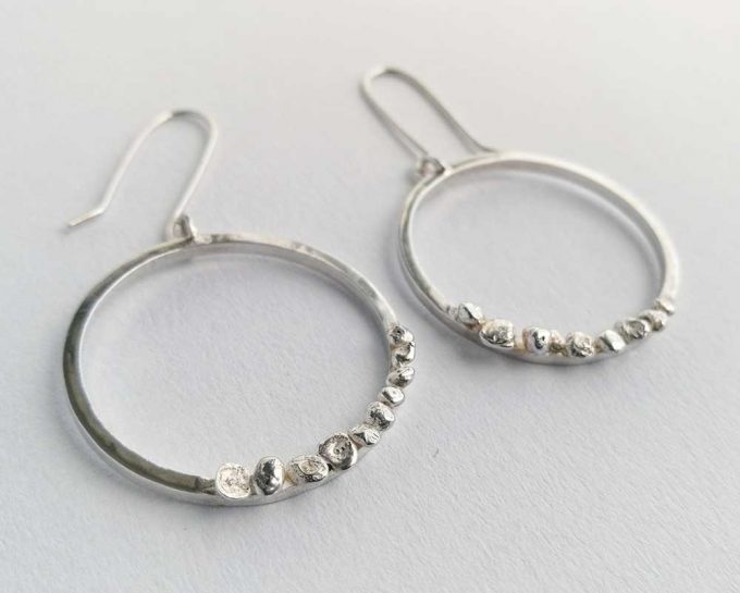 jewellery maker, jewellry unique, jewellery design, jewellery silver earrings, handmade in Scotland, recycled ecofriendly jewellery jewellery making, rustic silver, dangle earrings